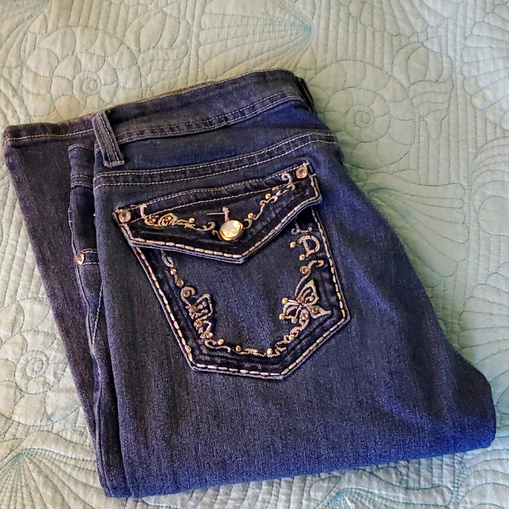 Daniel Embroidered Blue Jeans